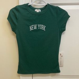 Orange Kiss New York Tee Green
